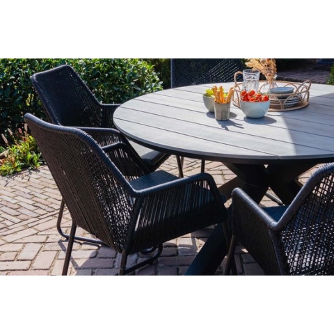 Ronde tuintafel Cyprus ø120cm | Grey | Polywood & Aluminium