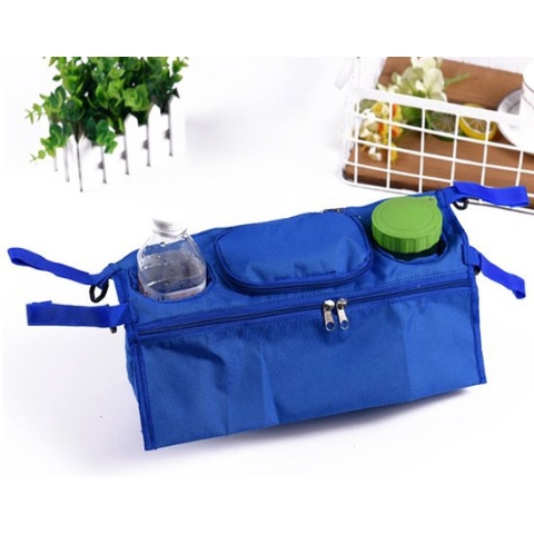 Organizer kinderwagen - Bekerhouder - Flessenhouder - Luiertas kinderwagen - Universeel - Buggy organizer - Fleshouder - Blauw
