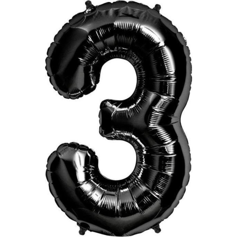 XL Folieballon 3 (90cm) Zwart