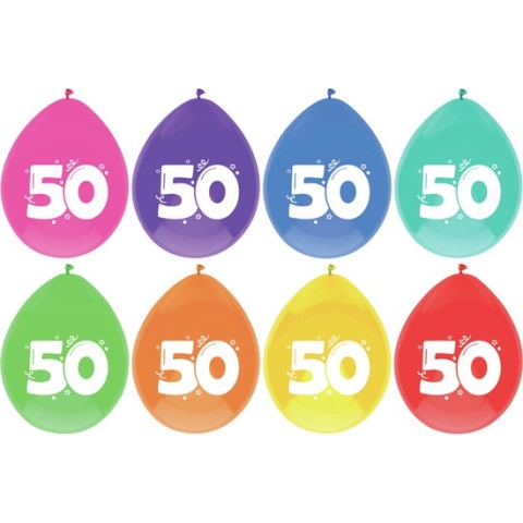 Haza Ballonnen - 50 jaar - leeftijd verjaardag - 32 stuks - 29 cm