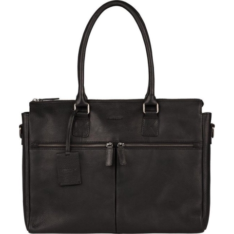Burkely Antique Avery Unisex Schoudertas 15,6'' Laptoptas - Zwart