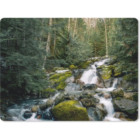 Muismat - Mousepad - Natuur - Waterval - Bomen - Herfst - 23x19 cm - Muismatten