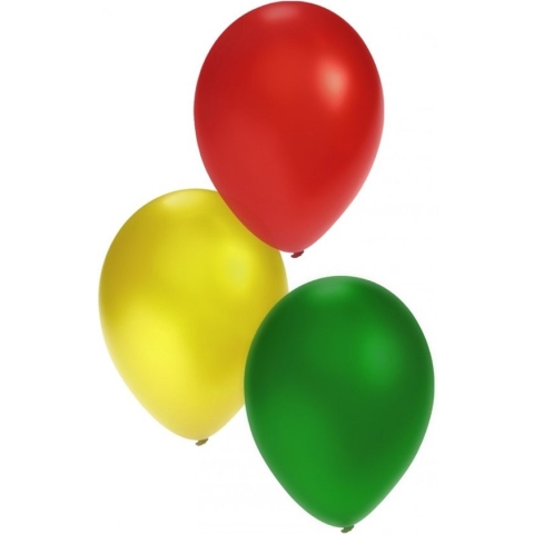 Kwaliteits ballon rood geel groen - carnaval - 12 inch per 50.
