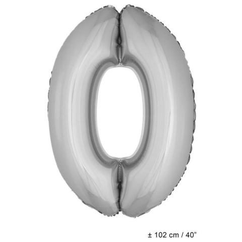 ESPA - Enorme zilverkleurige aluminium cijfer ballon - Decoratie > Ballonnen