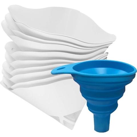 MMOBIEL Silicone Funnel trechter + Roestvrij staal Resin Filter Cup + 100 Pack Filter
