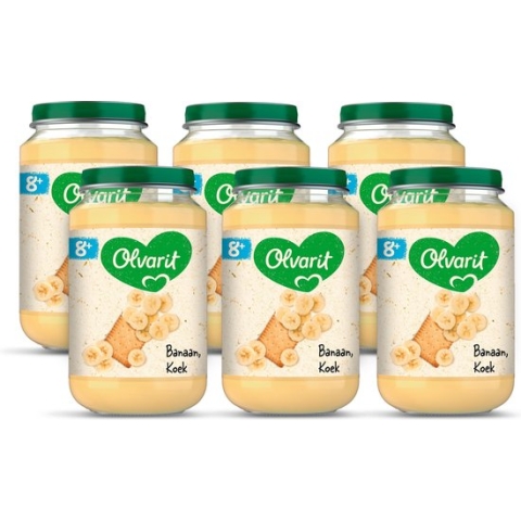 Olvarit Fruithapje 8+ Maanden – Banaan Koek - 6 x 200g