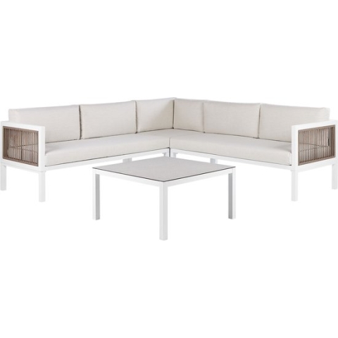 Beliani BORELLO - Loungeset voor 4 - Wit - Aluminium