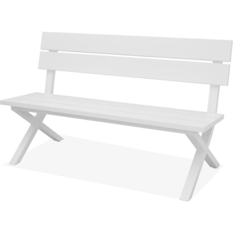 Tuinbank Crossway alu L160 cm wit mat