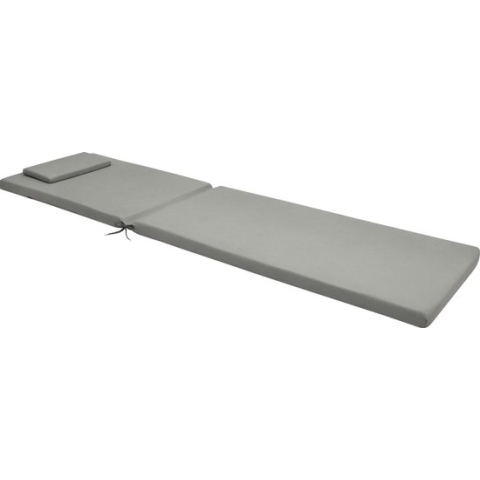 Beautissu Loft RL ligbedkussen 200 x 60 x 5 cm - kussen ligstoel tuinstoel kussens licht grijs