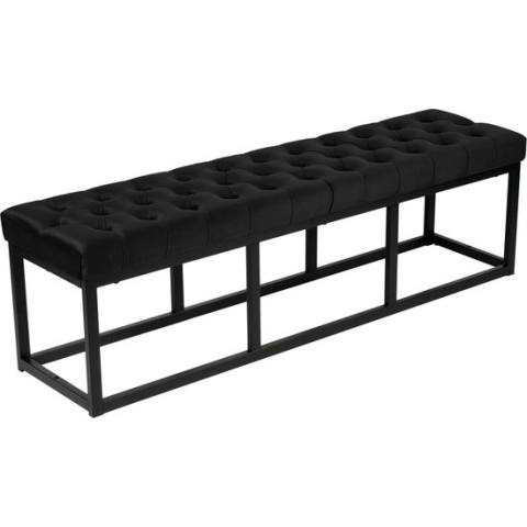 CLP Polson Bank Fluweel Zwart zwart 150 cm