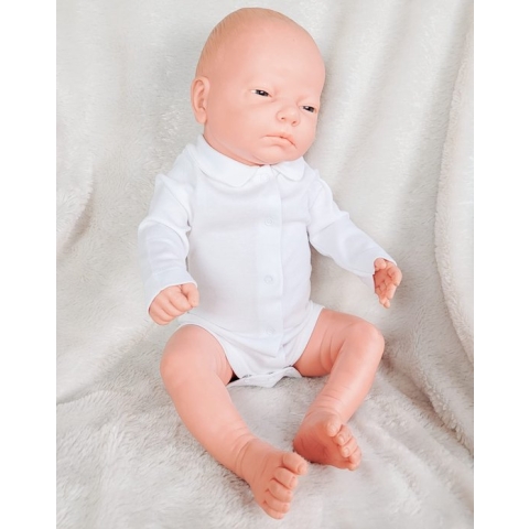 Romper babidu 1180 wit, ronde kraag