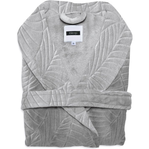 iSleep Leaf Badjas Lang - Maat XL - Pearl Grey