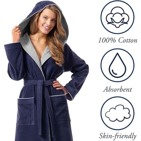 badjas - Katoen - Zacht en Donzig \bathrobe - S-M-L-XL