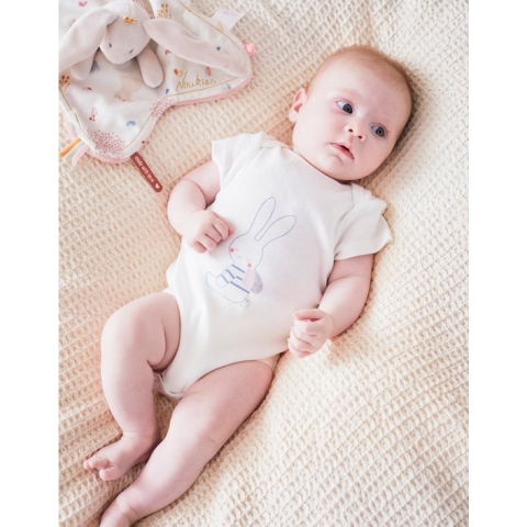 Noukie's - Body 2 pack - Meisje- Korte mouw - Konijn -  9 maand 74