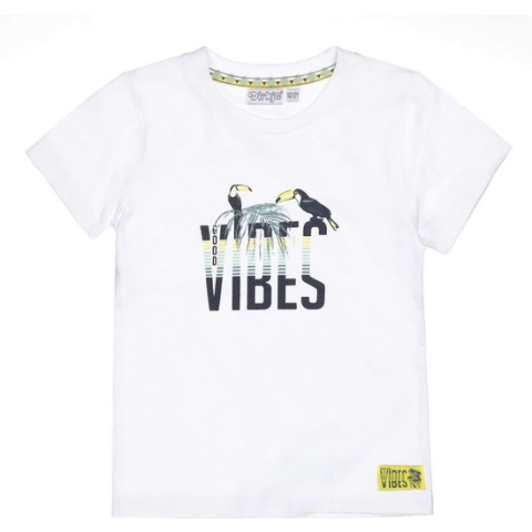 Dirkje Kinderkleding Jongens Tshirt Korte Mouw Vibes White - 56