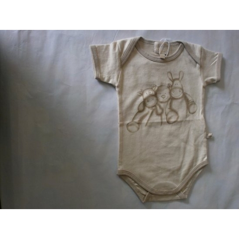 noukie's , 2 pack , bodyset , korte mouw , unie, beige , 3 figuren , 6 maand  68