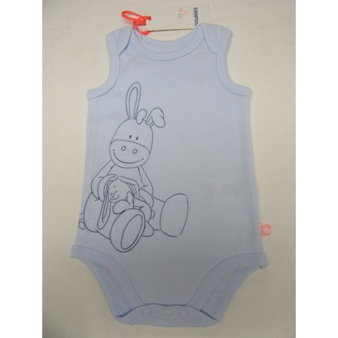 noukie's , 2 pack , boy zonder mouw, jongen , blauw , paco , 9 maand  74
