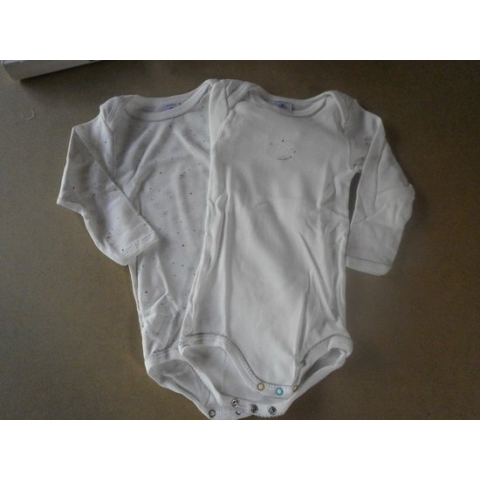 body set petit bateau , 2stuks met lange mouw , 1jaar 74