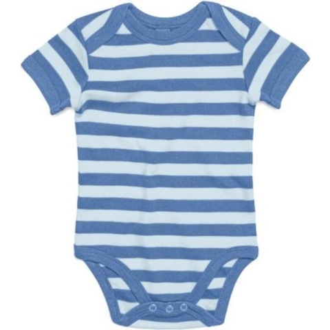 Baby romper gestreept blauw maat 0-3 mnd Short Sleeve Bodysuit
