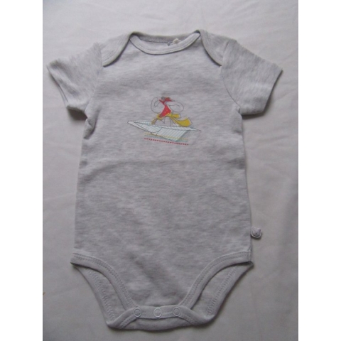 noukie's 2 pack , bodyset , unie, grijst , korte mouw,  olifant ,