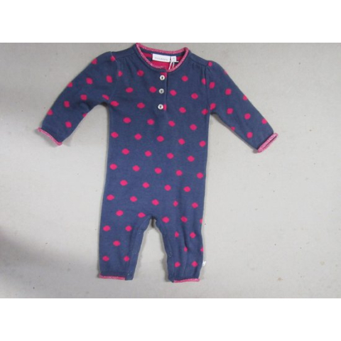 combi noukie's 3 maand 62 , blauw met fuchia stippen gebreid