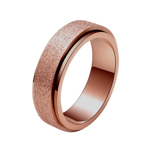 Despora - Anxiety Ring - (Glitter) - Stress Ring - Fidget Ring - Draaibare Ring - Spinning Ring - Spinner Ring - Rose Goud - (20.50 mm / maat 64)