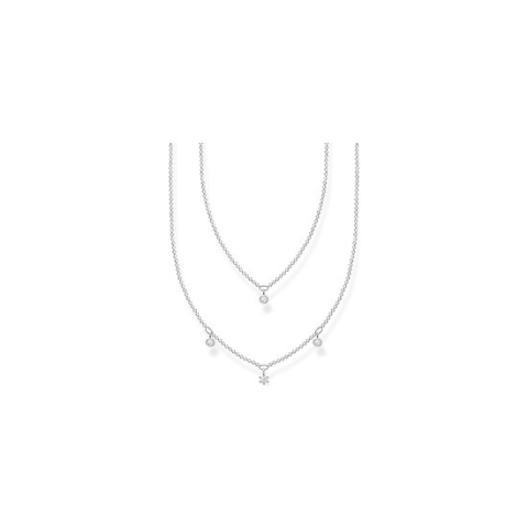 Thomas Sabo Dames-Ketting 925 Zilver Kleur steen One Size Zilver 32017863