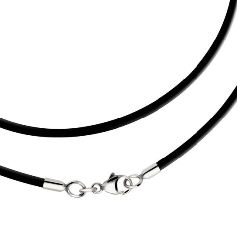 ABkettinkjes - Leer - Leren ketting - Ketting - Koord - RVS sluiting - 43cm