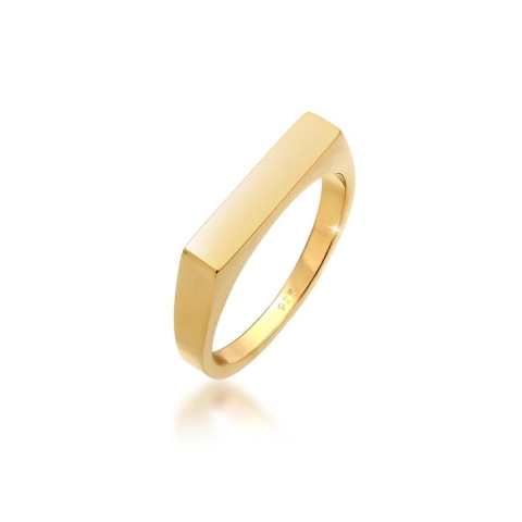 Elli Dames Ring Dames Zegel Hoekig Geo Ontwerp Basis in 925 Sterling Zilver