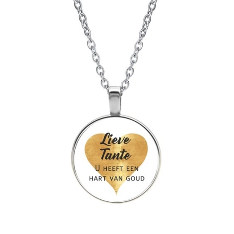 Ketting Glas -  Lieve Tante U Heeft Een Hart Van Goud
