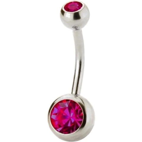Fako Bijoux® - Navelpiercing - Kristal - Fuchsia