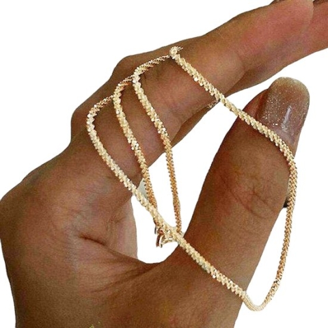 Joboly Fijne Schakel Ketting - Dames - Goudkleurig - 45 cm