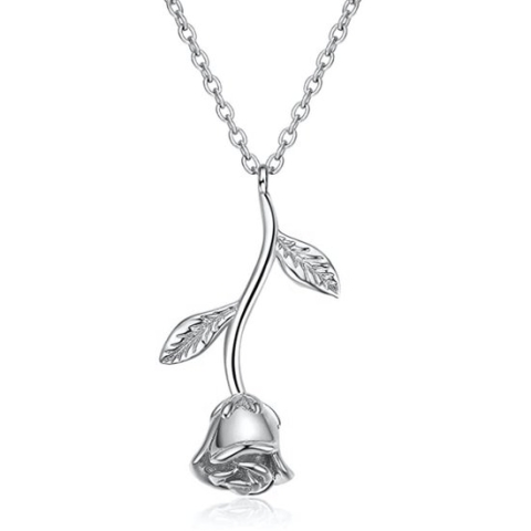 Victorious Dames Ketting – Zilveren Roos – Zilver – 43cm