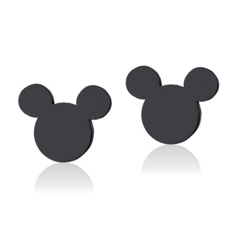 Montebello Oorbellen Mickey Black - 316L Staal - 8x7mm