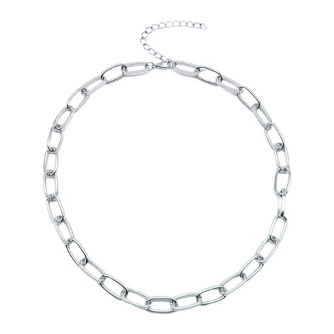 Joboly Schakel Ketting - Dames - Zilverkleurig - 45 cm + 5 cm