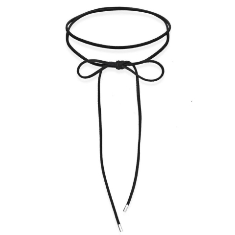 Elli Halsketting choker strik velour zwart