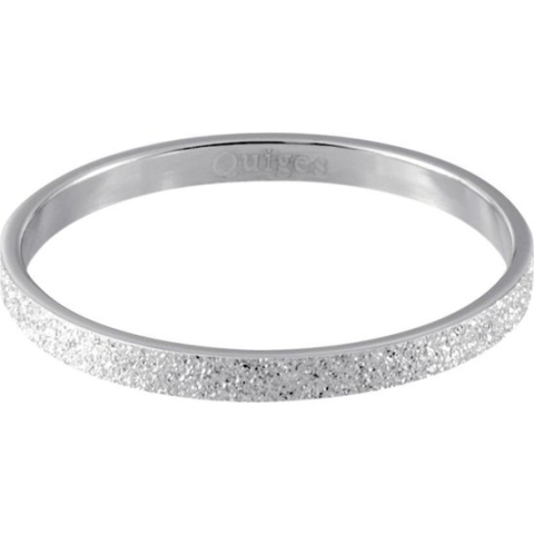 Quiges Stapelring Ring - Vulring Glitter - Dames - RVS zilverkleurig - Maat 21 - Hoogte 2mm
