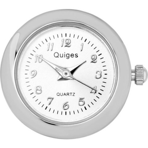 Quiges - Dames Click Button Drukknoop 18mm Horloge Wit - EBW005
