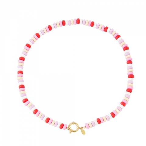 Ketting- roze kralen - #summer collection