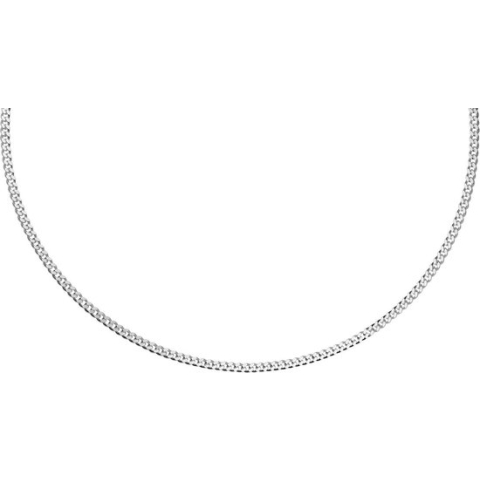 Lucardi Dames Ketting met gourmet schakel - Echt Zilver - Ketting - Cadeau - 45 cm - Zilverkleurig