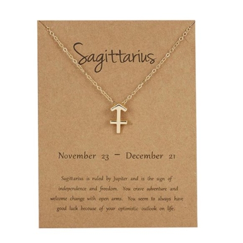 Cabantis Horoscoop-Ketting|Horoscoop|Ketting Dames|Ketting Heren| Goudkleurig|Sagittarius|Boogschutter