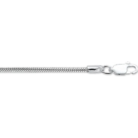 The Jewelry Collection Ketting Slang Rond 2,0 mm - Zilver