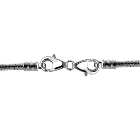 Quiges - Slangenketting 3 mm met 4.2 schroefdraad systeem voor kralen beads - 45 cm - PN004