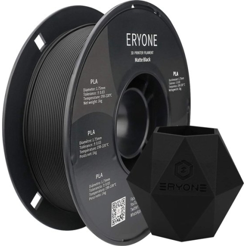 Eryone- Matte Black - PLA Filament - 1.75mm 1Kg - Voor 3D Printer en 3D Pen- Mat Zwart