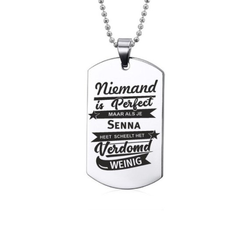 Niemand Is Perfect - Senna - RVS Ketting
