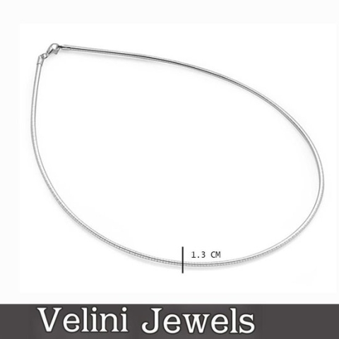 Velini jewels-OMEGA1.3-40 -925 Zilver gerodineerd Ketting- 40 cm