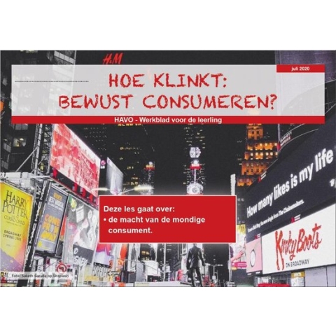 Hoe klinkt bewust consumeren - klimaatonderwijs op HAVO niveau