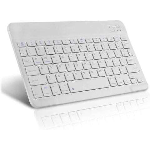 Mini Bluetooth toetsenbord draadloos oplaadbaar - Keyboard ondersteuning voor Android IOS Windows voor Telefoon / tablet / iPad / Samsung Galaxy tab / Laptop / Computer - wit