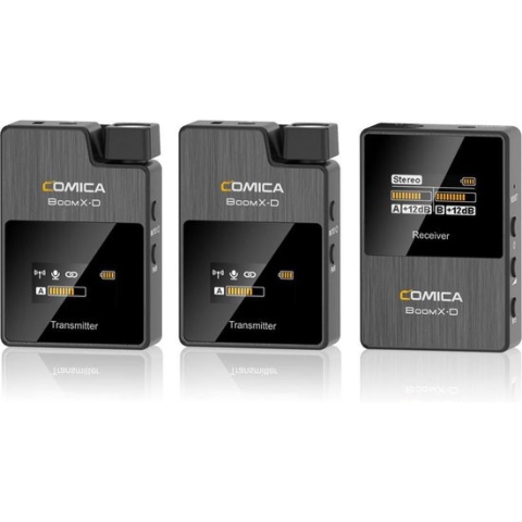 Comica BoomX-D D2 draadloze microfoon-set met 2 zender en ontvanger voor camera en smartphone