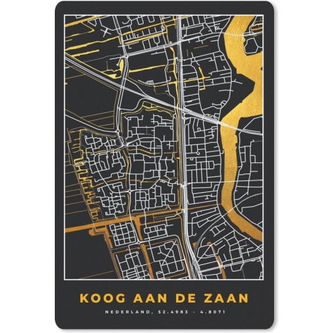 Muismat - Mousepad - Plattegrond - Koog aan de Zaan - Kaart - Stadskaart - 18x27 cm - Muismatten